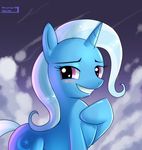  blush cute cutie_mark equine female feral friendship_is_magic hair horn horse looking_at_viewer mammal my_little_pony pony purple_eyes skyline19 smile trixie_(mlp) two_tone_hair unicorn 