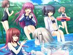  :d ;d ^_^ a-chan_senpai arizuki_shiina arizuki_ui barefoot bikini black_hair brown_hair chain-link_fence closed_eyes fence futaki_kanata game_cg himuro_yuuki hinoue_itaru innertube jacket kud_wafter light_rays little_busters! long_hair multiple_girls na-ga noumi_kudryavka o-ring o-ring_top one-piece_swimsuit one_eye_closed open_clothes open_mouth open_shirt partially_submerged pool purple_hair quad_tails red_eyes school_swimsuit shirt short_hair sitting smile soaking_feet squatting sunbeam sunlight swimsuit track_jacket tree very_long_hair water white_hair yellow_eyes 