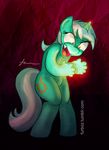  cutie_mark equine female feral friendship_is_magic fur furboz green_fur hair horn horse insane lyra_(mlp) lyra_heartstrings_(mlp) mammal my_little_pony open_mouth pony solo two_tone_hair unicorn yellow_eyes 