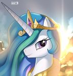  crown cute equine female feral friendship_is_magic hair horn horse long_hair looking_at_viewer mammal multi-colored_hair my_little_pony pink_eyes pony princess princess_celestia_(mlp) royalty skyline19 smile tiara winged_unicorn wings 