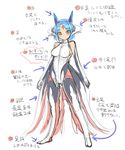  bare_shoulders blue_hair character_request concept_art elbow_gloves forehead_jewel gloves leotard mel/a monster_girl orange_eyes pointy_ears shingeki_no_bahamut short_hair slit_pupils smile solo tentacles translation_request 