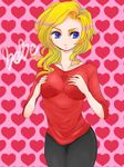  1girl bebe_stevens blonde_hair blue_eyes breasts curly_hair heart heart_background highres long_hair pixiv_manga_sample resized solo south_park 