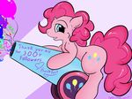  balloons blue_eyes cannon cutie_mark english_text equine female feral friendship_is_magic fur hair horse looking_at_viewer mammal my_little_pony pink_fur pink_hair pinkie_pie_(mlp) plushtail pony smile solo text 