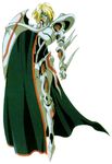  90s armor blonde_hair cape chaos chaos_(iczelion) cyborg hirano_toshihiro iczelion iczer_(series) male male_focus official_art oldschool villain 