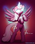  cheerilee_(mlp) cutie_mark equine female feral friendship_is_magic fur furboz glowing glowing_eyes hair horn horse magic mammal my_little_pony pink_hair pony purple_fur solo two_tone_hair winged_unicorn wings 