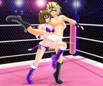  #13 animal_ears arena battle blonde_hair blue_eyes blush boots brown_hair cat_ears cat_tail crotch_kick domination femdom fighting humiliation kicking mask smile smirk sumire_(#13) syemi_(#13) tail tamakeri wrestling wrestling_ring 