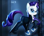  blue_eyes cosplay crimson_viper crossover cute equine eyewear female feral friendship_is_magic glasses hair horn horse long_hair looking_at_viewer mammal my_little_pony pony purple_hair rarity_(mlp) skyline19 street_fighter unicorn video_games 