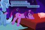  bed bedroom bent_over bentover blush cutie_mark dildo duo english_text equine eyes_closed female feral foxfoxplz friendship_is_magic hair horn horse lesbian magic mammal moon my_little_pony night pillow pony ponypwny raised_tail sex_toy strapon text trixie_(mlp) twilight_sparkle_(mlp) unicorn 