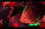  bad_id bad_pixiv_id black_hair clenched_teeth cosplay glowing glowing_eyes hair_ornament letterboxed levi_(shingeki_no_kyojin) male_focus mocchiri_oyaji neon_genesis_evangelion plugsuit shingeki_no_kyojin solo teeth 