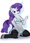  adult anthro anthrofied areola bikini breasts clothing color digital equine eyelashes female friendship_is_magic hair hi_res hooves horn horse legwear lips lipstick makeup mammal my_little_pony nipples pony purple_hair rarity_(mlp) sitting stockings swimsuit tight_clothing unicorn watermark 