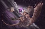  avian cloud clouds feathers flying fur magic mane moon nanuq_(species) night sea simander stars water wings 