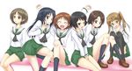  brown_eyes brown_hair girls_und_panzer glasses green_skirt kyoukya_(kyouya02) long_hair maruyama_saki multiple_girls ooarai_school_uniform oono_aya panties pink_panties pleated_skirt sakaguchi_karina sawa_azusa school_uniform serafuku short_hair skirt twintails underwear utsugi_yuuki white_panties yamagou_ayumi 