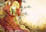  arms_up bad_id bad_pixiv_id blonde_hair blue_eyes bow building capelet dress flower hairband koyuiko lolita_fashion lolita_hairband long_hair long_sleeves red_capelet red_dress rozen_maiden shinku sitting solo very_long_hair 