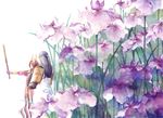  flower highres iris_(flower) ishida_mitsunari_(sengoku_musou) kitsuneko_(artist) male_focus multiple_boys sengoku_musou shima_sakon_(sengoku_musou) traditional_media watercolor_(medium) 