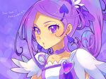  choker cure_sword dokidoki!_precure eyelashes hair_ornament heart kenzaki_makoto lips md5_mismatch precure purple_background purple_choker purple_eyes purple_hair saikachi_(ogre_tree) solo spade_hair_ornament upper_body 