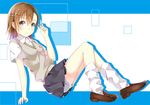  brown_eyes brown_hair misaka_mikoto school_uniform short_hair solo taiyaki_(astre) to_aru_kagaku_no_railgun to_aru_majutsu_no_index 