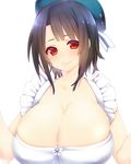  bad_id bad_pixiv_id black_hair breasts cleavage huge_breasts kantai_collection light_smile looking_at_viewer short_hair solo takao_(kantai_collection) yutazou 