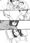  3boys armin_arlert baby book comic eren_yeager family greyscale hange_zoe kyomitsu levi_(shingeki_no_kyojin) mikasa_ackerman monochrome multiple_boys multiple_girls shingeki_no_kyojin 