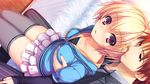  blonde_hair breast_grab game_cg nozomi_(reminiscence) reminiscence short_hair 