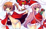  2girls calendar_girl christmas haruno_hina nanao_naru no_bra panties scan striped_panties takanashi_cocone underwear 