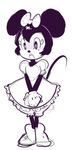  animal_ears black_skin bloomers bow disney gloves hair_bow minnie_mouse mouse_ears mouse_tail puffy_short_sleeves puffy_sleeves sho-n-d short_hair short_sleeves sketch solo tail underwear white_gloves 