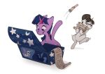 equid equine eyewear female feral friendship_is_magic glasses hasbro hi_res horn mammal my_little_pony mythological_creature mythological_equine mythology nervous pybs3r raven_inkwell_(mlp) scroll solo throwing treasure_chest twilight_sparkle_(mlp) unicorn