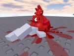 ambiguous_gender anthro big_breasts big_butt blood bodily_fluids breasts butt claws death death_by_snu_snu dinosaur drakobloxxer duo facesitting female fur prehistoric_species red_body red_fur reptile roblox robloxian scalie sitting_on_another spikes spikes_(anatomy) white_claws