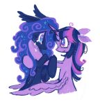 duo equid equine eye_contact female female/female feral friendship_is_magic hasbro horn hug looking_at_another mammal my_little_pony mythological_creature mythological_equine mythology peaceandlove26 prehensile_wings princess_luna_(mlp) twilight_sparkle_(mlp) winged_unicorn wings