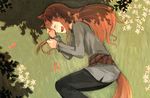  animal_ears ayakura_juu brown_hair horo long_hair sleeping spice_and_wolf tail wolfgirl 