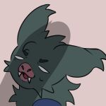 anthro bat bodily_fluids cloudy_hyena cute_fangs dispatch ears_back ears_down emoji fangs hi_res hybrid looking_up male mammal pivoted_ears shadow solo sonar_(dispatch) sweat sweatdrop teeth toony worried_look