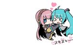  blue_eyes chibi hatsune_miku megurine_luka vocaloid white 