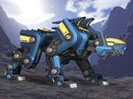  blitz_panther cannon gun mecha mountain no_humans original panther scenery weapon zoids 