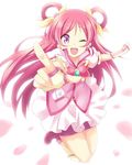  bike_shorts blush cure_dream dekosuke fingerless_gloves gloves magical_girl one_eye_closed open_mouth pink pink_eyes pink_hair pink_shorts precure shorts shorts_under_skirt solo twintails yes!_precure_5 yumehara_nozomi 