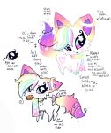 2024 black_text blue_eyes blue_sclera blush blush_stickers chatoyancy closed_smile clothed clothed_female clothed_feral clothing collar cookie cookie_in_mouth digital_drawing_(artwork) digital_media_(artwork) domestic_cat english_text eyelashes felid feline felis female female_feral feral food food_in_mouth fur gradient_ears gradient_eyes gradient_fur gradient_hair gradient_scarf gradient_tail hair halo hi_res mammal model_sheet mouth_closed multicolored_ears multicolored_hair multicolored_scarf multicolored_tail multiple_images pattern_clothing pattern_scarf pink_bow polka_dot_bow polka_dot_scarf polka_dots purple_eyes purple_inner_ear purple_nose purple_sclera rainbow_collar rainbow_ears rainbow_hair rainbow_scarf rainbow_tail scarf simple_background smile solo sparklefur spots spotted_bow spotted_clothing spotted_scarf tail text white_background white_body white_fur white_hair