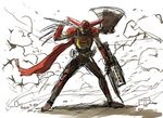  crossover getter-1 getter_robo kamen_rider kamen_rider_ooo kamen_rider_ooo_(series) no_humans parody sones weapon 