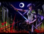  busujima_saeko highschool_of_the_dead katana sword weapon 