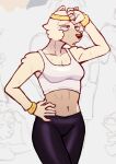 2025 5_fingers accessory after_exercise anthro arm_tuft arms_bent bare_shoulders big_eyes biped black_clothing black_leggings black_legwear black_nose blue_eyes bluey_(series) bodily_fluids breasts canid canine canis cheek_tuft chow_chow cleavage clothed clothed_anthro clothed_female clothing collarbone crop_top digital_drawing_(artwork) digital_media_(artwork) domestic_dog exhausted eyebrows eyelashes facial_tuft female fingers fully_clothed fully_clothed_anthro fully_clothed_female fur fur_tuft glistening glistening_clothing glistening_eyes glistening_leggings glistening_legwear glistening_nose hand_on_hip hand_on_own_hip headband humanoid_hands iris leggings legs_together legwear light_body light_fur looking_forward mammal mature_anthro mature_female medium_breasts multicolored_body multicolored_fur navel open_mouth pointy_ears portrait prick_ears pupils shadow shirt shoulder_tuft snout solo spitz standing sweat sweaty_body sweaty_fur tan_body tan_eyebrows tan_fur tan_inner_ear three-quarter_portrait three-quarter_view topwear tuft two_tone_body two_tone_fur wendy_(bluey) white_body white_clothing white_crop_top white_ears white_fur white_sclera white_topwear wristband xthe_real_cjx yellow_headband yellow_wristband