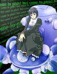  alternate_costume bad_id bad_pixiv_id black_hair blue_eyes child cyberpunk cyborg dress engrish ghost_in_the_shell ghost_in_the_shell_stand_alone_complex kazuha_nanako kusanagi_motoko mecha ranguage science_fiction short_hair sitting solo spoilers tachikoma younger 