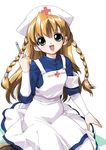  braid copyright_request csy hat jpeg_artifacts nurse pantyhose solo twin_braids 