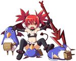  artist_request demon_girl disgaea etna flat_chest polearm prinny solo spear thighhighs weapon 
