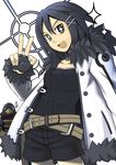  aroha_j asagiri_asagi belt disgaea fingerless_gloves fur_coat gloves hair_ornament hairclip jacket nippon_ichi prinny prinny_(series) prinny_~ore_ga_shujinkou_de_iinsuka?~ shorts solo sparkle 