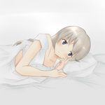  bed blue_eyes eila_ilmatar_juutilainen hanyu lingerie long_hair lying pillow silver_hair solo strike_witches underwear world_witches_series 