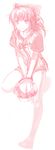 alternate_costume baseball_mitt contemporary hakurei_reimu irua monochrome pink sketch solo touhou 
