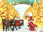  amami_haruka chiko_(kanhogo) christmas idolmaster idolmaster_(classic) idolmaster_live_for_you! nonowa reindeer santa_costume sleigh solo 