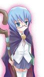  akudama_geku book cape cloak glasses pentacle skirt solo staff tabitha thighhighs zero_no_tsukaima zettai_ryouiki 