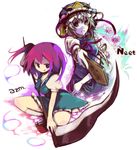  azuma_seiji collaboration hase_neet multiple_girls onozuka_komachi rod_of_remorse scythe shiki_eiki touhou 