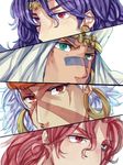  4koma airagency1005 battle_tendency comic esidisi eyes facial_mark green_eyes hat jojo_no_kimyou_na_bouken kars_(jojo) multiple_boys purple_hair red_eyes red_hair santana_(jojo) tattoo turban wamuu white_hair 