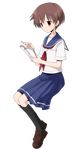  book brown_hair highres kiyosumi_school_uniform loafers miyanaga_saki neckerchief reading red_neckwear rm_(pixfou) saki school_uniform serafuku shoes short_hair sitting solo 