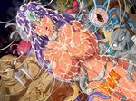  breasts bukkake censored chunsoft cum cum_in_mouth cum_in_pussy cum_on_body cum_on_breasts cum_on_clothes cum_on_hair cum_on_lower_body cum_on_upper_body cum_string cum_trail dark_skin dragon_quest dragon_quest_iv dutch_angle ejaculation enix facial large_breasts manya midriff monster nipples purple_hair pussy studio_mcr tongue 