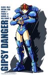  blue_leotard brown_eyes brown_hair cracking_knuckles gipsy_danger headgear jilpoong17 leotard mecha_musume pacific_rim pauldrons personification short_hair smile 